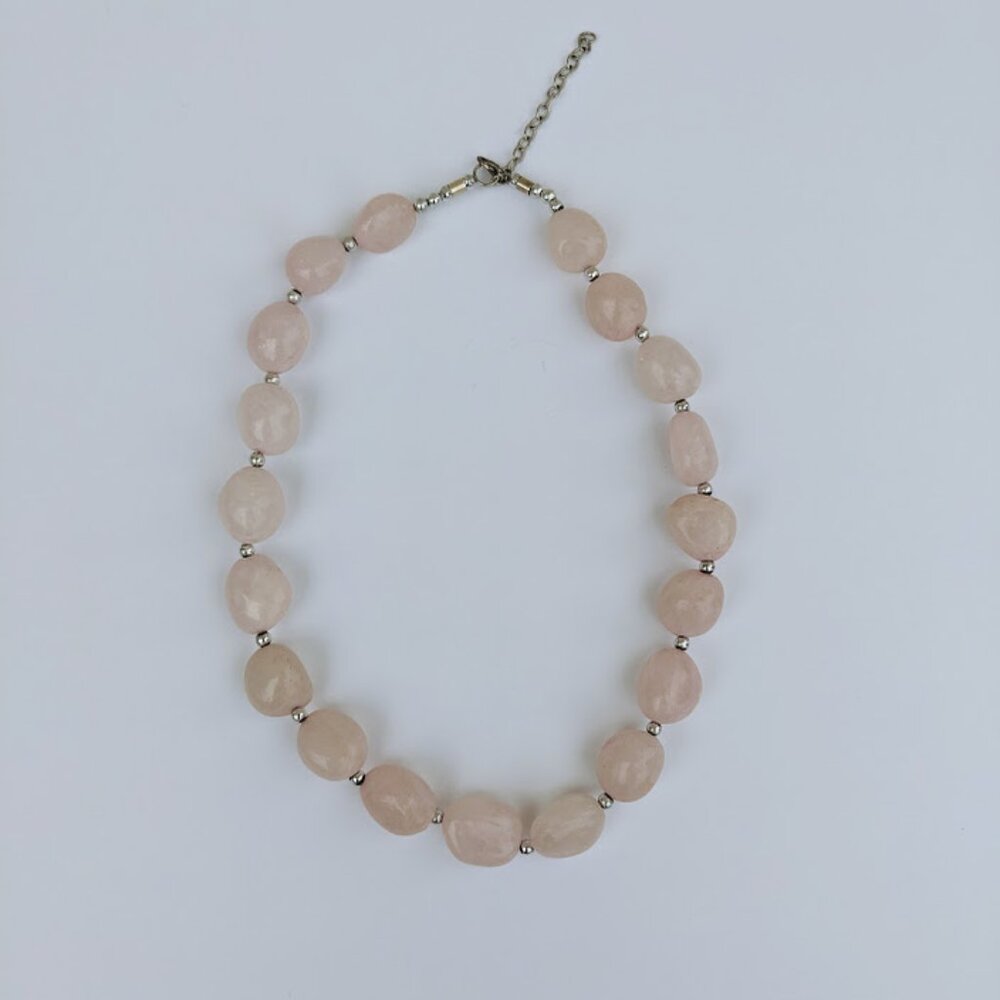 Beautiful Rose Quartz Beaded Statement Necklace